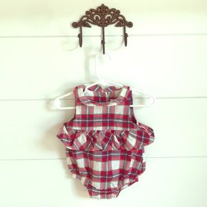 Cat and Jack Baby Girl Onesie 0-3 Months Plaid